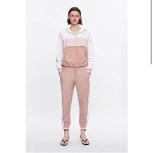 Zara pink and white tracksuit - full set